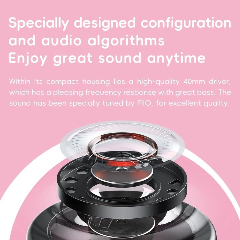 FiiO Anytime Bluetooth 5.4 Wireless Headphones Bluetooth- Hi-Res Wireless, Black - Image 4