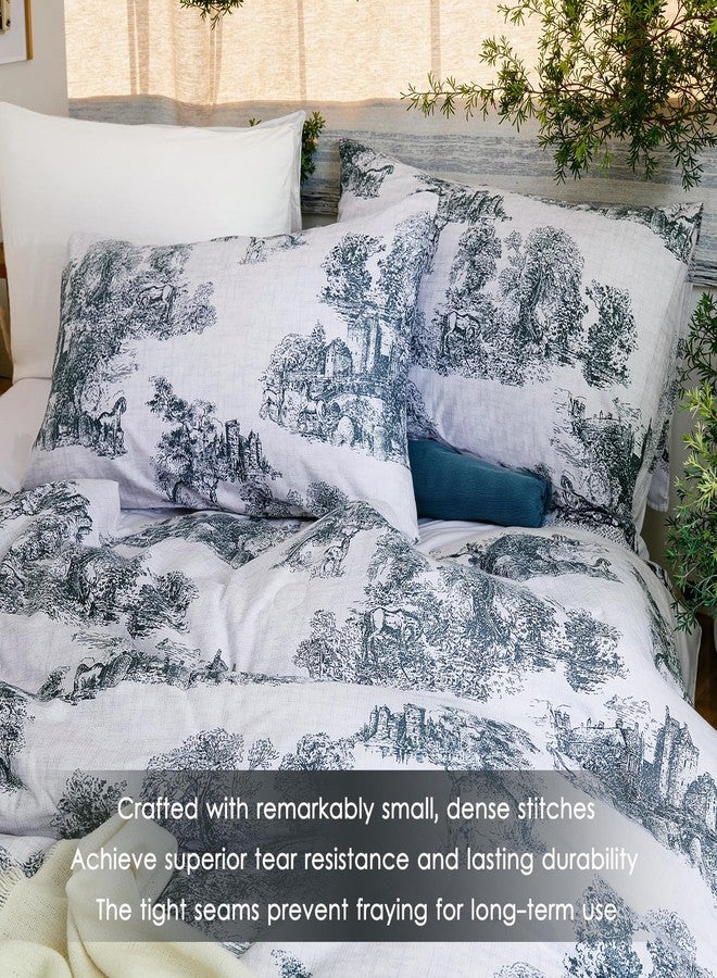 Bedorm Retro French Bedding King Cotton Comforter Set Floral Animal Manor Grange Vintage Country Theme Soft Cozy Gray Bedding Comforter for All Season - Image 3