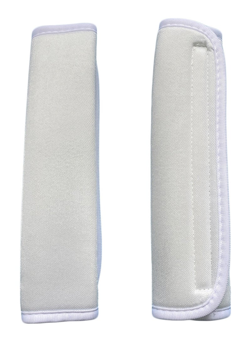 Generic 2 PCS Car Seat Belt Pads Cover Soft Seat belt Shoulder Pad Safety Belt Strap Shoulder Pad Comfortable Ice Silk Fabric(White)  - Image 1