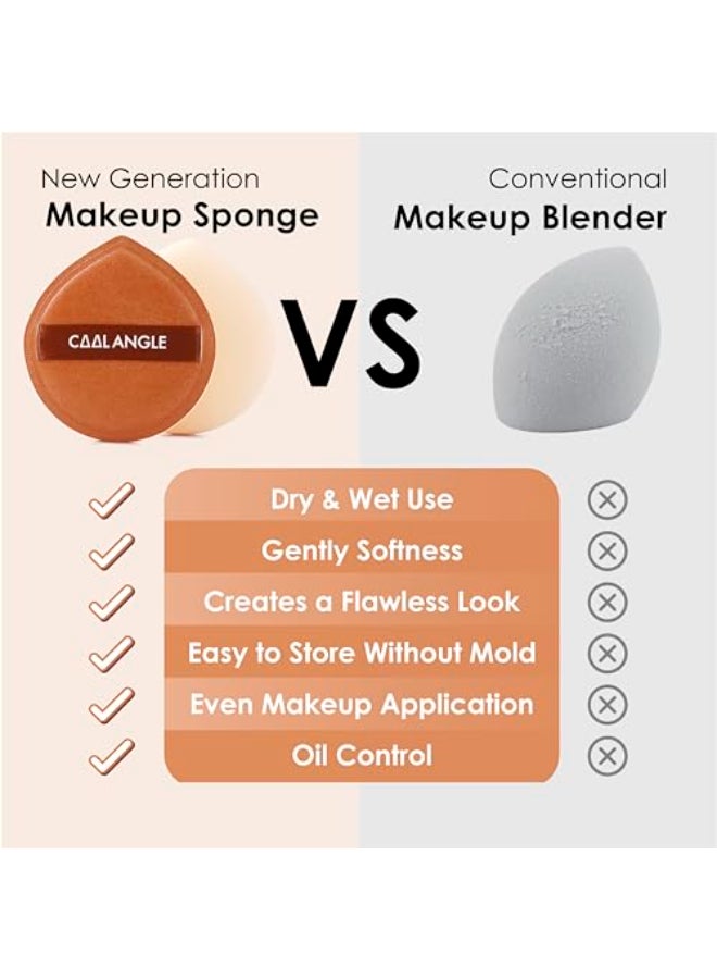 COOL-ANGLE COOLANGLE 5Pcs Brown Makeup Sponge For Foundation Concealer And Powder Latex Free Blender Sponge For Natural And Easy Makeup Soft Longlasting And Beginnerfriendly Medium - Image 3