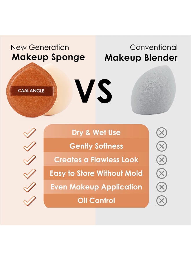 COOL-ANGLE COOLANGLE 5Pcs Brown Makeup Sponge For Foundation Concealer And Powder Latex Free Blender Sponge For Natural And Easy Makeup Soft Longlasting And Beginnerfriendly Medium - Image 4