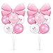 Kasyat 2 Sets Pink Bow Birthday Party Decorations Bow Balloon Centerpieces for Tables Coquette Birthday Pink and White Balloon Stand Kit for Bridal Princess Party Decorations - Image 2