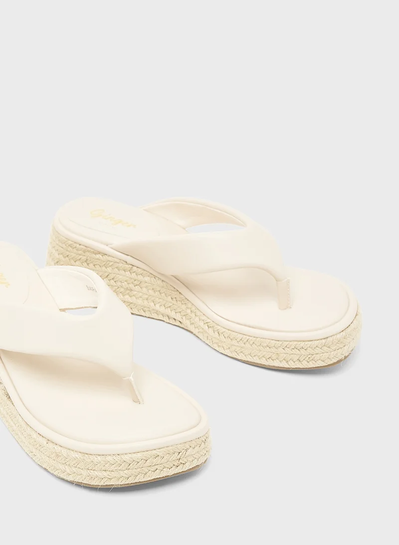 Ginger Mid Wedge Thong Sandal
