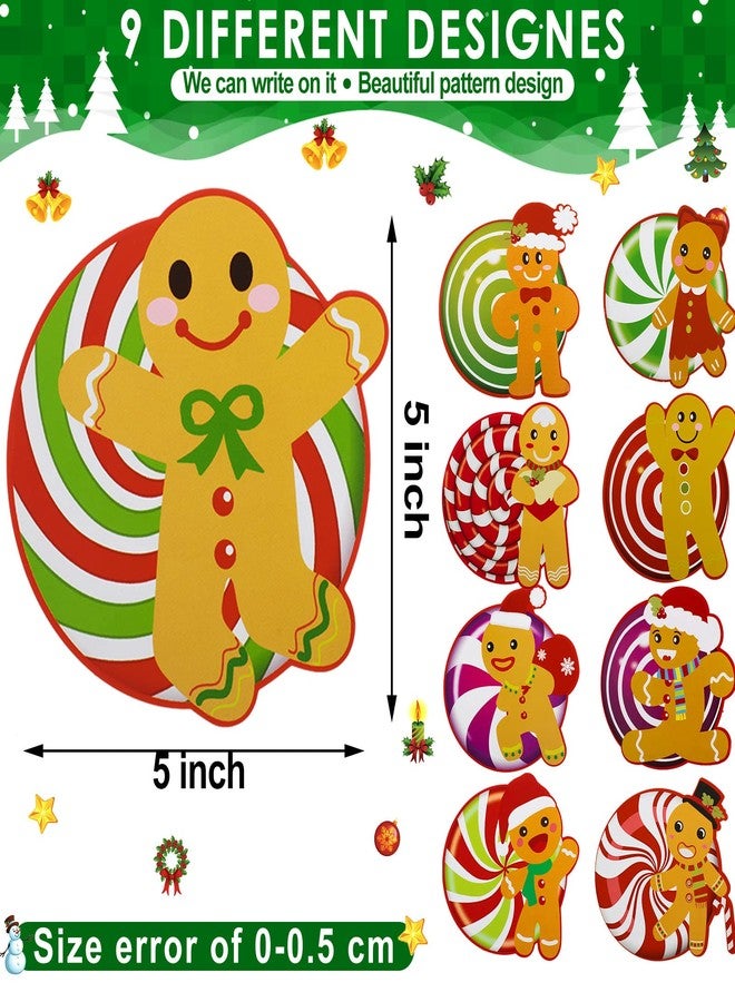 Chinco 45 Pieces Christmas Gingerbread Cutouts Gingerbread Candy Lollipop Cut-Outs Peppermint Candyland Cutouts Classroom Decoration for Winter Bulletin Board School Classroom Christmas Party Decoration - Image 2
