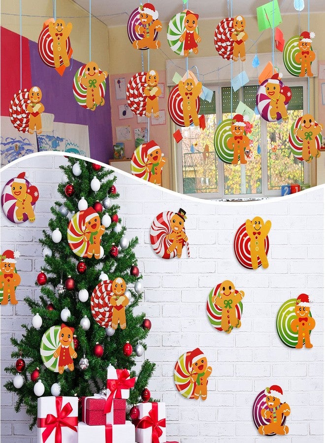 Chinco 45 Pieces Christmas Gingerbread Cutouts Gingerbread Candy Lollipop Cut-Outs Peppermint Candyland Cutouts Classroom Decoration for Winter Bulletin Board School Classroom Christmas Party Decoration - Image 5
