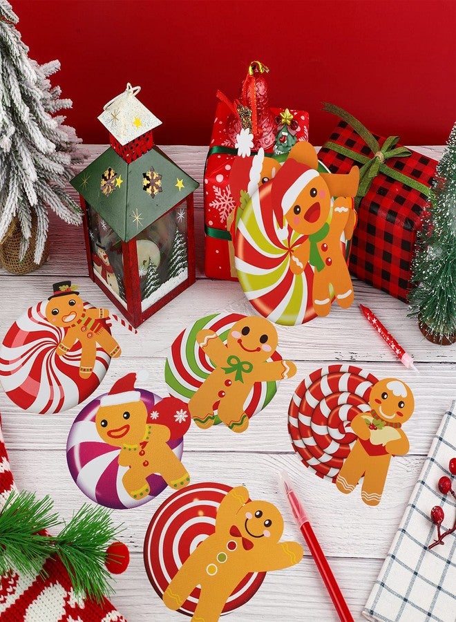 Chinco 45 Pieces Christmas Gingerbread Cutouts Gingerbread Candy Lollipop Cut-Outs Peppermint Candyland Cutouts Classroom Decoration for Winter Bulletin Board School Classroom Christmas Party Decoration - Image 3