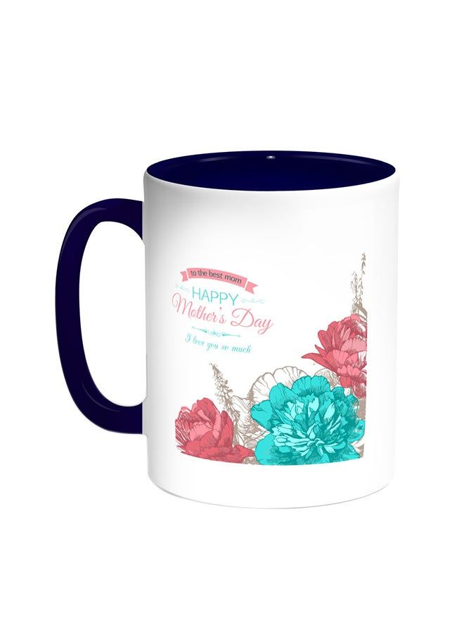 RKN Happy Mother's Day Printed Coffee Mug Blue/White 11ounce - Image 1
