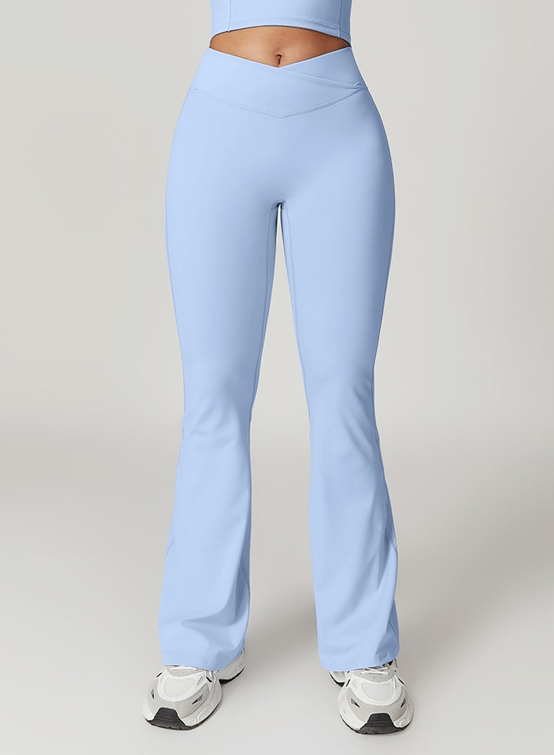 general Womens Flare Leggings Crossover Yoga Pants Push Up Wide Leg Trousers  - Image 5