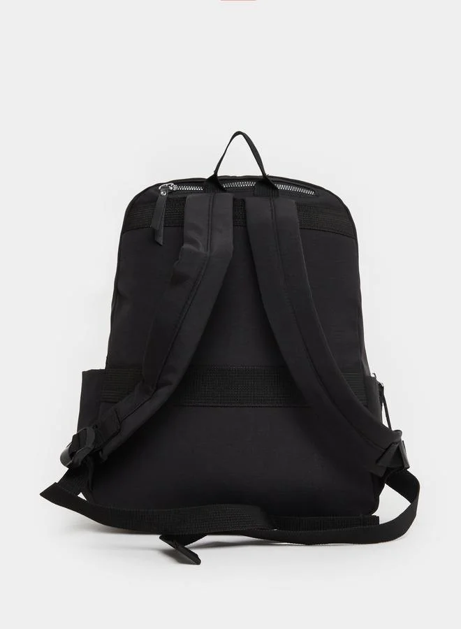 Styli Women Black Front Zipped Backpack