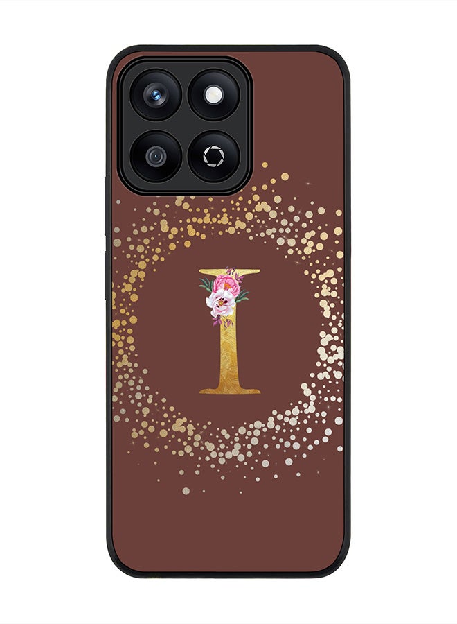 Stylizedd For Honor X7c 4G Case,Slim fit Camera Protection, Shockproof Thin Phone cover  - Custom Monogram Floral - I  (Brown ) - Image 1