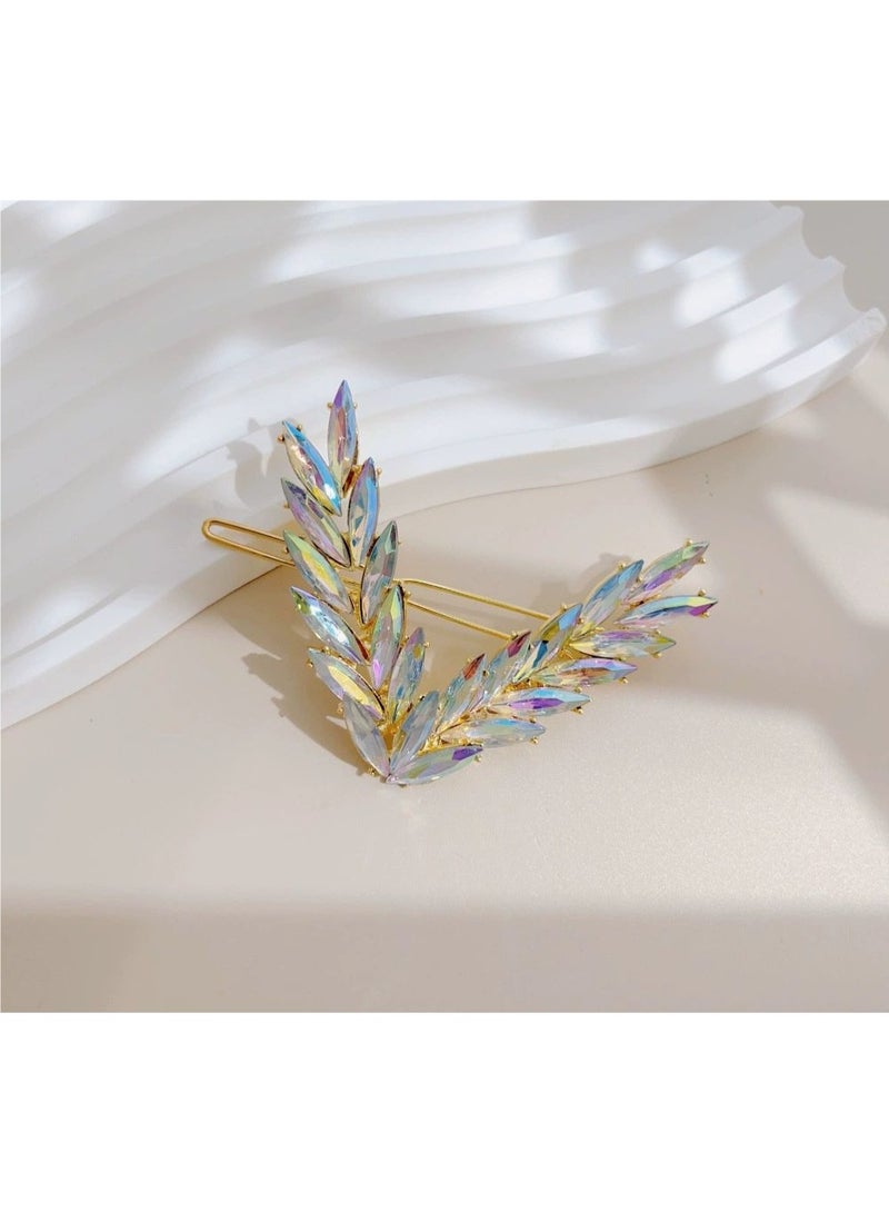 Goolsky مشبك شعر لامع فاخر للنساء موضة كورية شكل V دبابيس شعر اكسسوارات شعر غطاء رأس هدية حفلة - Image 2