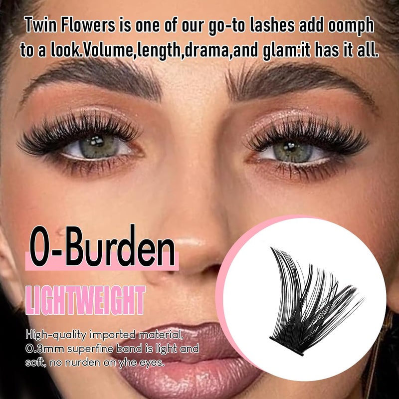 Azenlo Natural Lash Clusters Kit Wispy Eyelash Clusters 120 pcs Cluster Eyelash Extensions C Curl Individual Lashes 10-16 mm Mix Length Natural Look (80D KIT 120 Pcs) - Image 2
