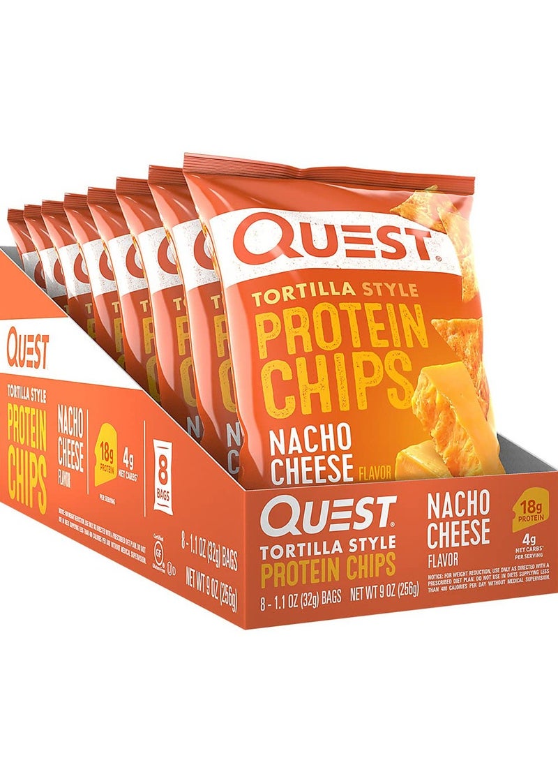 QUEST NUTRITION - Quest Nutrition Tortilla Style Protein Chips Nacho Cheese( 32g Pack of 8) - Image 1