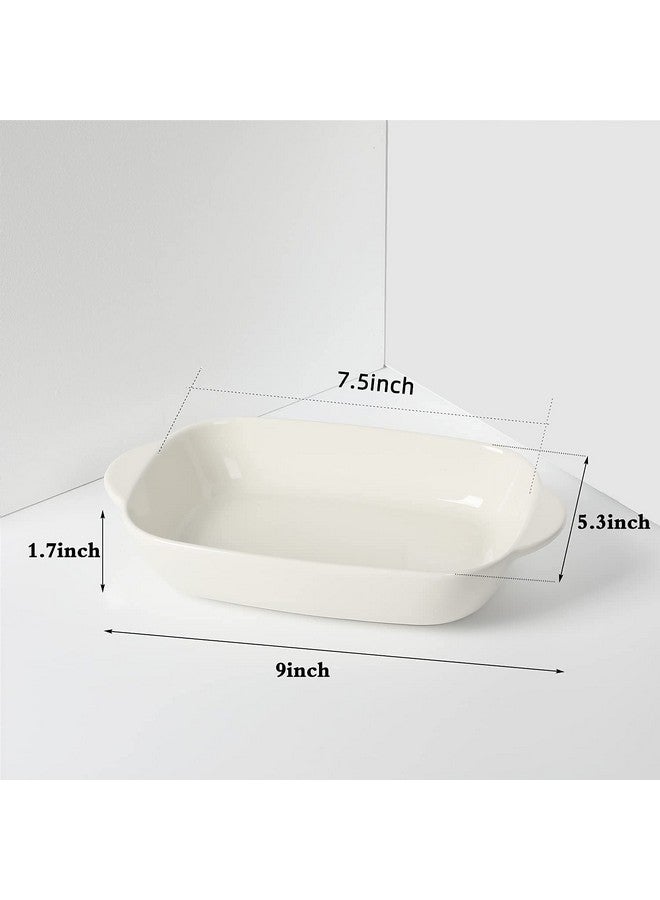 Trifecta طبق خبز سيراميك تريفيكتا، طبق كسرولة مستطيل بلون غير لامع مع مقبض للفرن، صينية خبز سيراميك، صينية لازانيا، أدوات خبز فردية 9x5 بوصة (عبوة بيضاء وزرقاء - 2) - Image 5