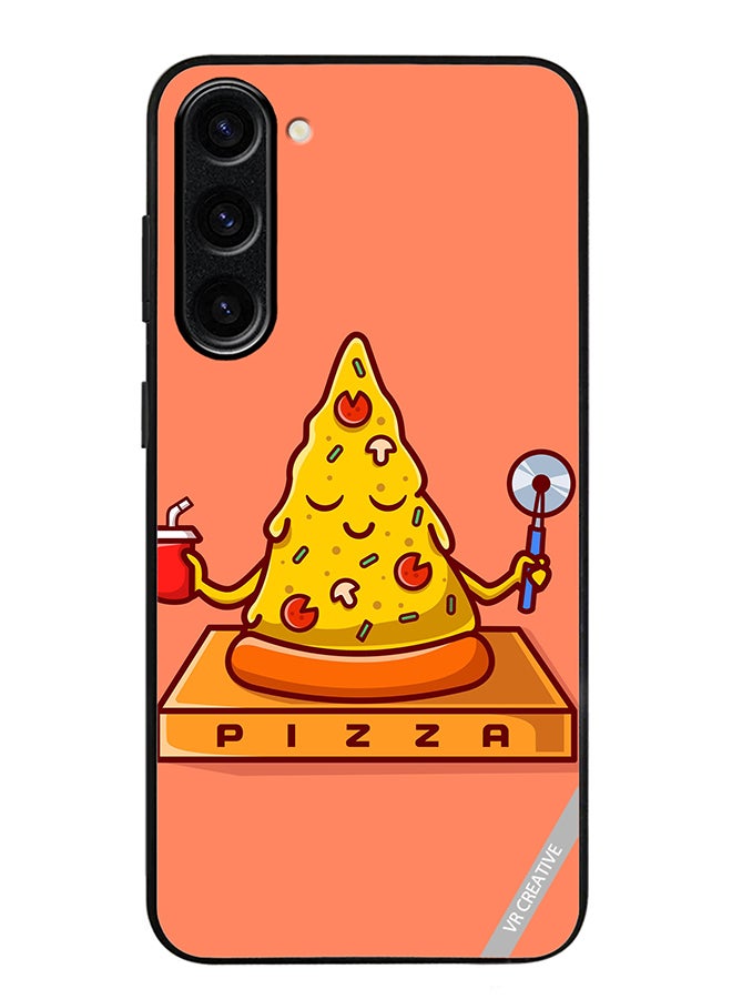 VR CREATIVE Protective Case Cover For Samsung Galaxy S24 Cute Pizza Yoga Design Multicolour - Image 1