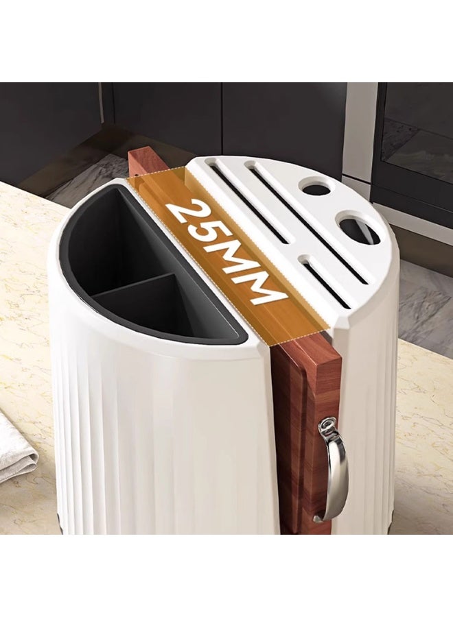 Noon East Rotating Plastic Kitchen Utensil Holder Caddy with Sturdy No-Tip Base  for Kitchen Counter, Self Draining, Small Utensil Cutlery Flatware, 19.8 x 19.8 x 21.5 cm, White - Image 4