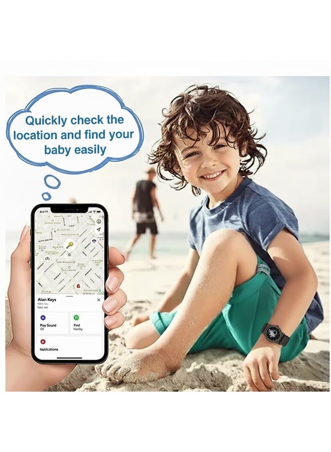 2 Pack AirTag Bracelet for Kids, Cute Kid Air Tag Wristband Adjustable Hidden Watch Band Air Tag Holder for Apple Air Tag, Soft Silicone Waterproof Air Tag Case for Kid - Image 2