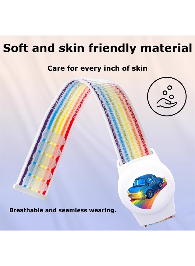 2 Pack AirTag Bracelet for Kids, Cute Kid Air Tag Wristband Adjustable Hidden Watch Band Air Tag Holder for Apple Air Tag, Soft Silicone Waterproof Air Tag Case for Kid - Image 4