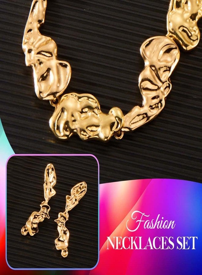 CLOACE Chunky Choker Necklace Set Gold Thick Necklaces Sets Punk Cuban Jewelry Accessories for Women (G-B) - Image 5