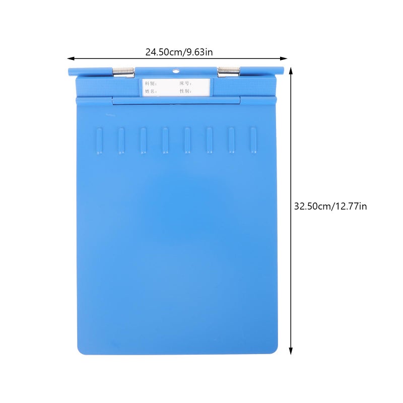Blue Plastic Heavy Duty Nursing Clipboard with Storage for Medical Records - Image 3