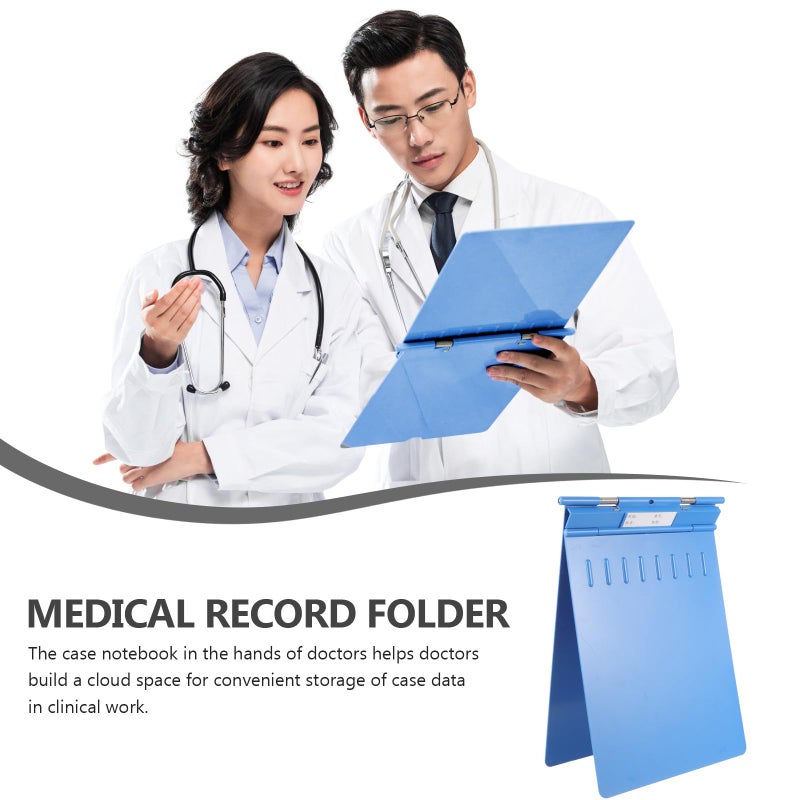 Blue Plastic Heavy Duty Nursing Clipboard with Storage for Medical Records - Image 4