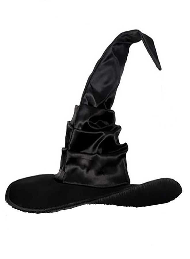 LKQBBSZ Halloween Witch Hat Black Large Ruched Witch Hat for Women Men Wizard Pointed Cap Cosplay Costume Accessories - Image 2