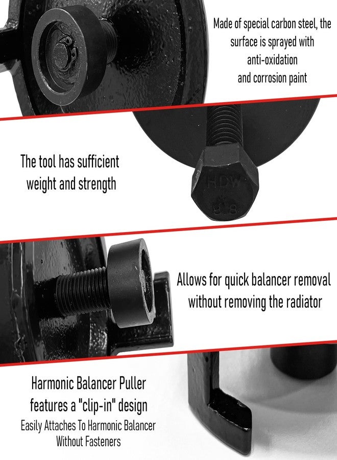 Socpuro GM Harmonic Balancer Puller, 25264 LS Crank Pulley Puller for GM Chrysler Jeep Dodge, Harmonic Damper Puller Without Tapped Holes for Engine Balancer Removal/Replacement - Image 3