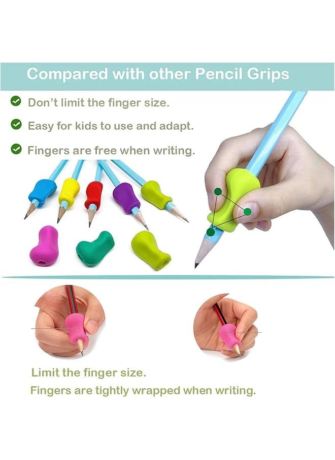 X spring - Pencil Grip 10 Pcs Pencil Grips For Kids Handwriting Pen Holders For Toddlers Writing Practice Tools Pencil Grippers For Correction Aid Universal Colorful Pencil Grippers Writing Aid - Image 1