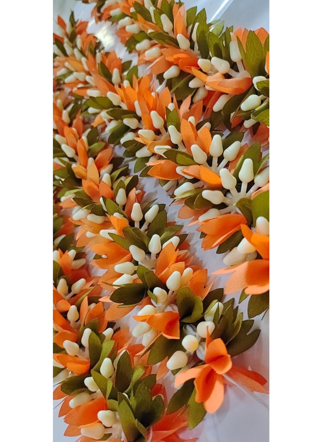 PMW pmw Artificial Garland Flower Juda Gajra Hair Bun Accessory for Women Orange Colour Artificial Flower Mala Pack of 4  - Image 2