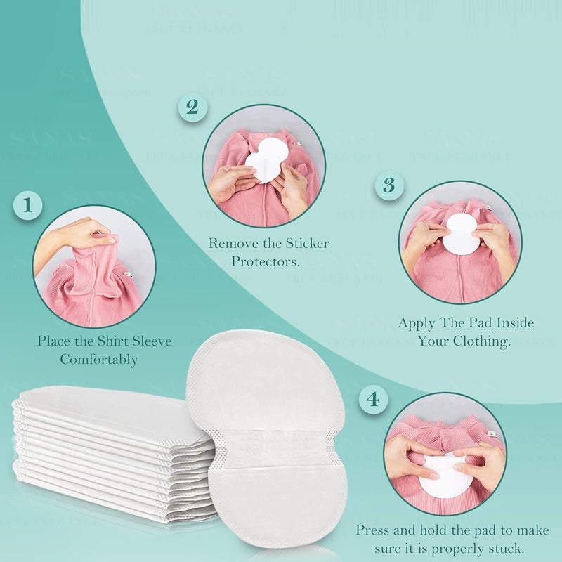 ABTER Sweat Pads For Underarms Disposable Highly Absorbent Sweat Pads Cotton Anti Allergic Anti Bacteria Anti Smell Disposable Underarm Perspiration Pad for Men and Women - Image 2