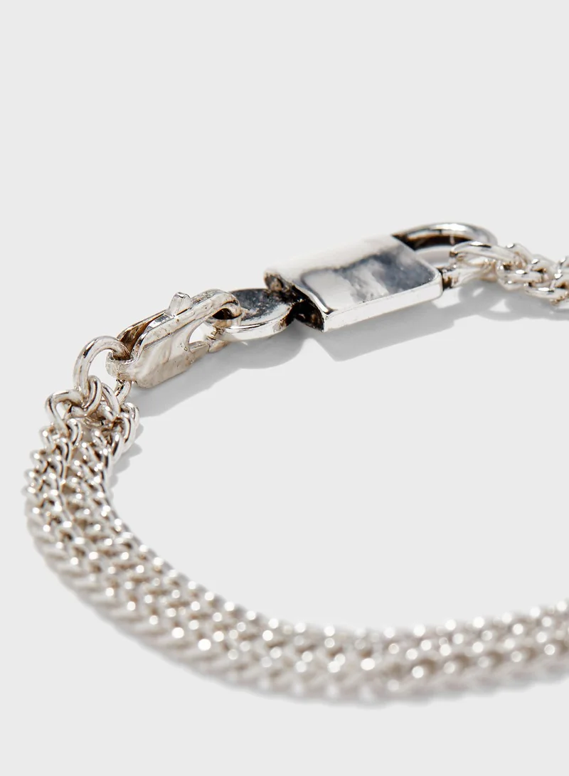 Icon Brand Padlock Pendant Chain Bracelet