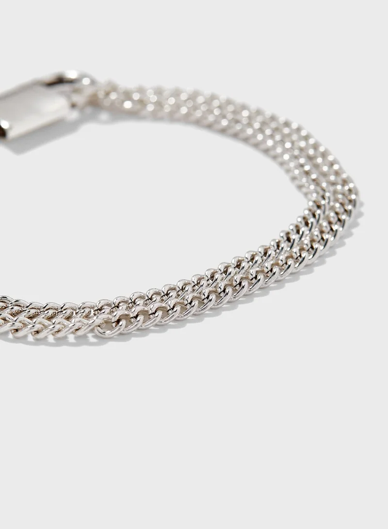Icon Brand Padlock Pendant Chain Bracelet
