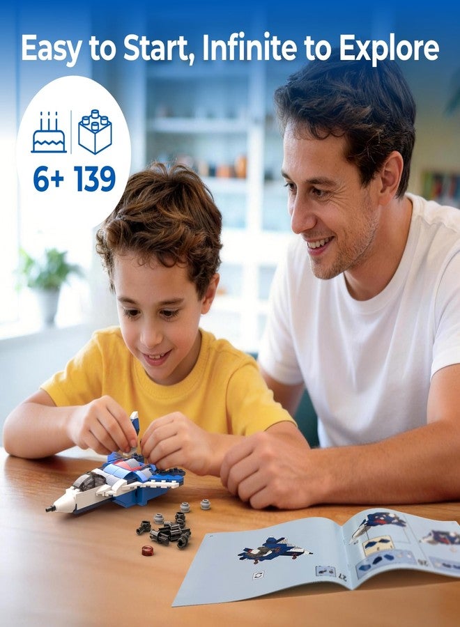 أبيتور مجموعة مكعبات بناء أبيتور 12 في 1 STEM للأطفال من عمر 6 إلى 12 عامًا | 139 قطعة | لعبة بناء إبداعية مع تطبيق رقمي ودليل ورقي | نموذج طائرة مقاتلة | لعبة بناء روبوت | لعبة أنشطة DIY للأطفال من عمر 6 سنوات فما فوق - Image 5