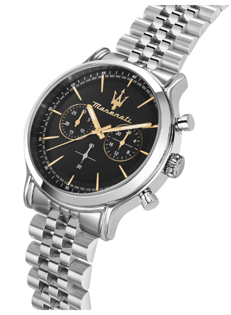 Maserati ساعة يد للرجال 42 مم بقرص أسود من الفولاذ المقاوم للصدأ - R8873618017 - Image 5
