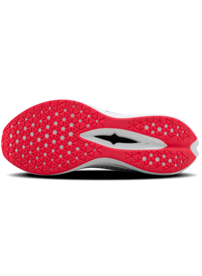 HUNDRED Hundred Sprintpace  Multipurpose Shoes | Running, Walking, Training, Gym & Jogging | Active Grip | HexaFoam Technology |Carbon Fibre Support Plate (White/Blue/Orange Red - EUR 43)  - Image 2