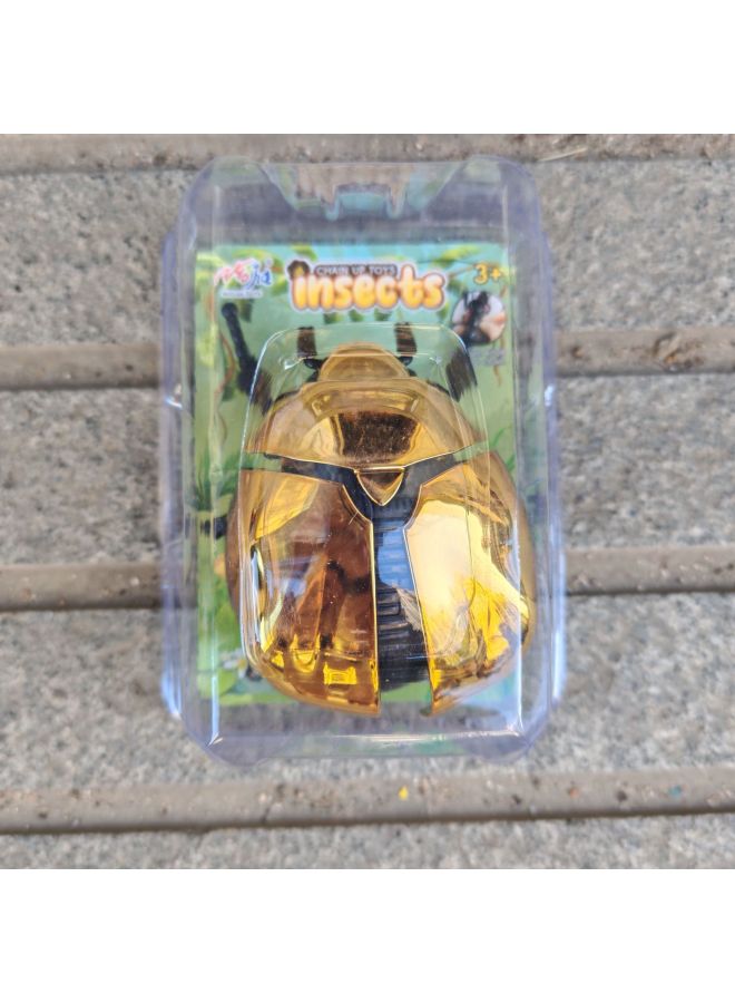 Creative Coil Chain Simulation Fighting Beetle Bees Ladybug Scarab Mono Fairy Insect Model Educational Toys-Color:Electroplated Gold (37g)  - Image 1