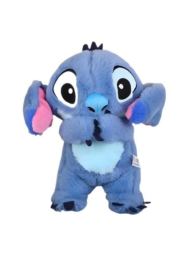 Calming Relief Plush Toys - Breathing Cartoon Anxiety Relief Plush Toy Anxietys Relief Soothing Cartoon Stuffed Animal with Music Lights and Rhythmic Breathing Motion for Kids Sleeping, Baby Boy Girl Plush Toy, Blue, 30cm - Image 1
