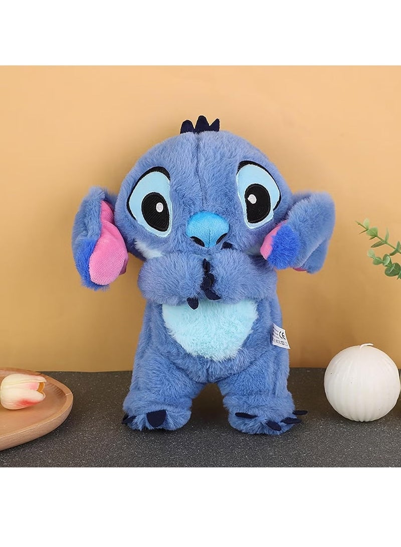 Calming Relief Plush Toys - Breathing Cartoon Anxiety Relief Plush Toy Anxietys Relief Soothing Cartoon Stuffed Animal with Music Lights and Rhythmic Breathing Motion for Kids Sleeping, Baby Boy Girl Plush Toy, Blue, 30cm - Image 4