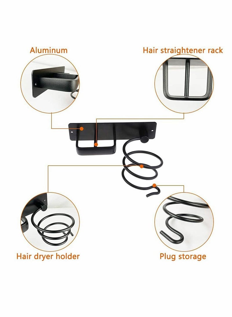 Y&D Hair Dryer Holder Wall Mount Aluminum Blow Organizer with Straightener Storage Stand Rack Care Styling Tools Hanger for Bathroom Bedroom - Image 4