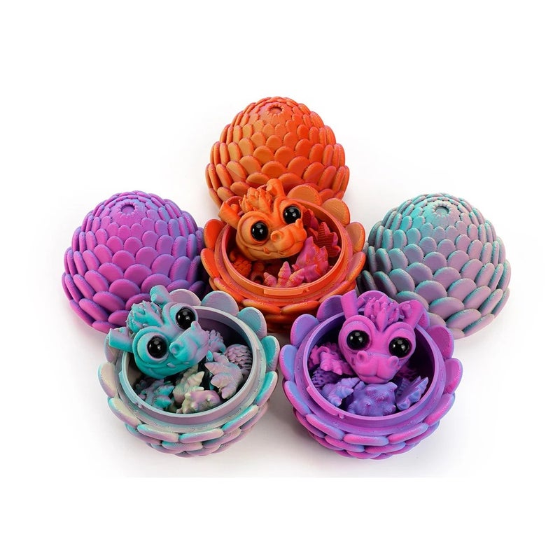 Y&D Vashine 3D Printed Colorful PLA Friendly Joint Moving Dragon Egg Decoration Kids Toys Action Figure Dinosaur Creativity Toi - Image 2