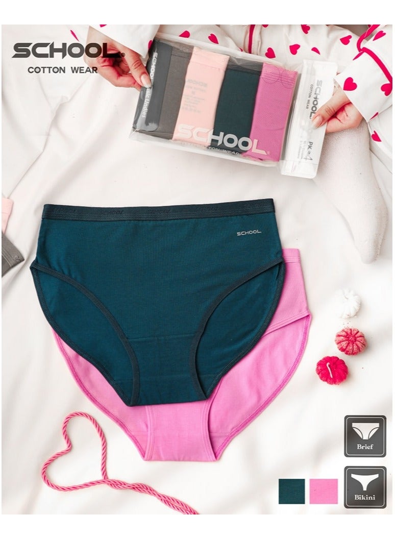 School Pack of 4 Cotton Brief Panties Underwear for Women - Image 3