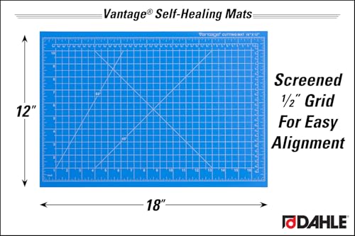 Dahle Vantage 10691 Premium Self-Healing Cutting Mat, 12"x18", 1/2" Grid, 5 Layers for Max Healing, Perfect for Crafts & Sewing, Blue - Image 2