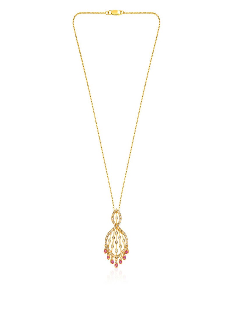 Malabar Gold and Diamonds 22 Carat 916 Purity Yellow Gold Uncut Diamond Pendant EGNFNC291PN5_Y For Women  - Image 1