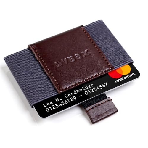 VBAX Elastic Wallet with Pull Tab for Men & Women – Slim Minimalist Front Pocket Leather Card Holder, Compact Stretch Design Fits 8–10 Cards & Cash – Premium Everyday Carry Wallet - Image 1