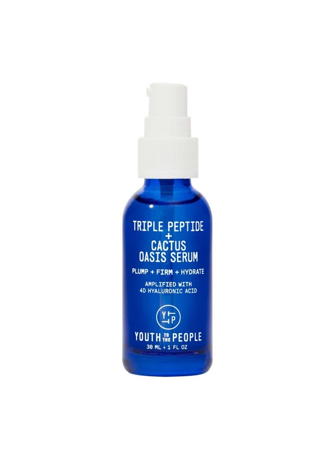 Youth To The People - Triple Peptide + Cactus Oasis Face Serum 4D Hyaluronic Acid Hydrating Serum + Skin Firming Peptides For Face & Malachite Minerals For A 3In1 Face Tightening Facial Serum (1Oz) - Image 1