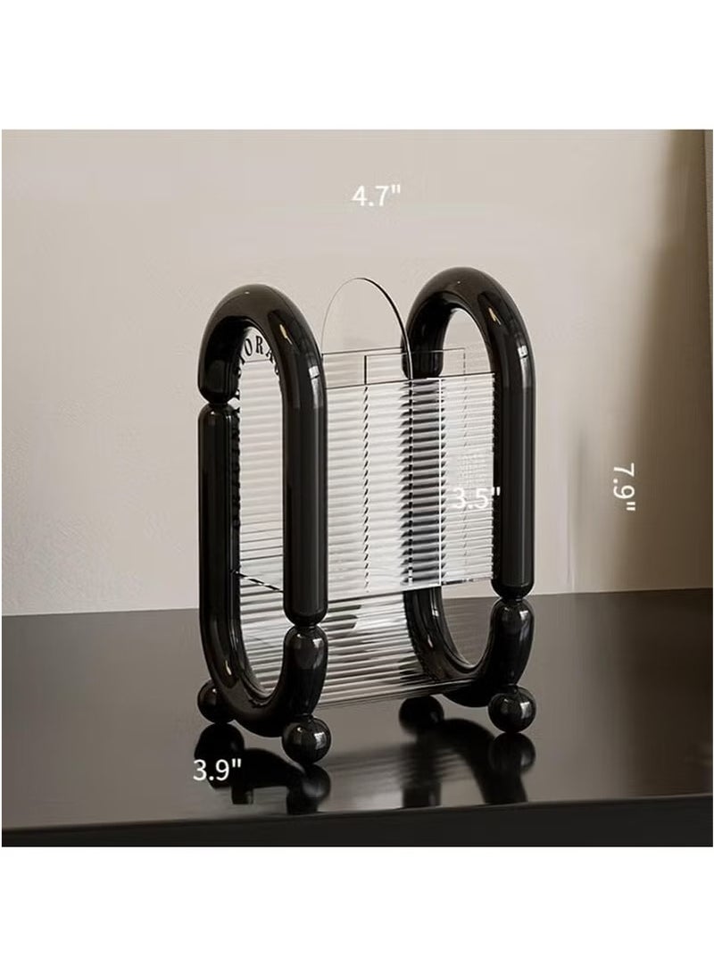 Beauenty Makeup Brush Holder Cosmetic Tool Storage Makeup Brush Organizer for Powder Puff Brush Eyeliner Bathroom Counter Dresser Bedroom Storage (Black) - Image 3