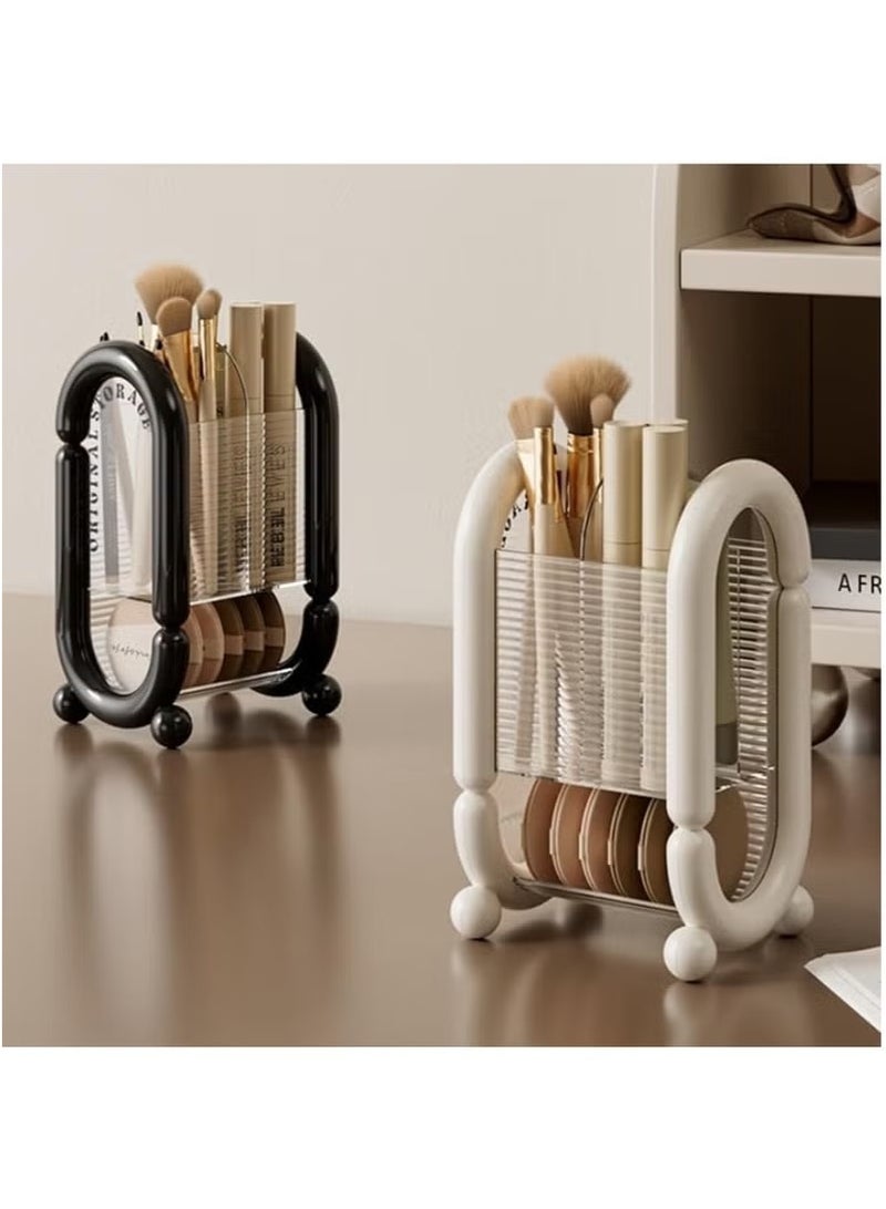 Beauenty Makeup Brush Holder Cosmetic Tool Storage Makeup Brush Organizer for Powder Puff Brush Eyeliner Bathroom Counter Dresser Bedroom Storage (Black) - Image 2