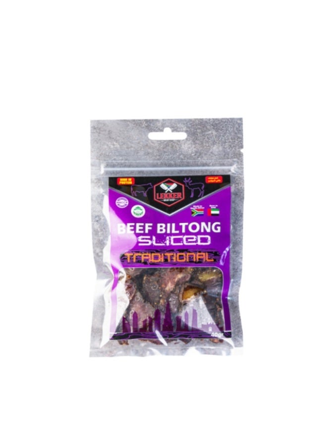 Beef Biltong Sliced, Traditional - 40g, UAE