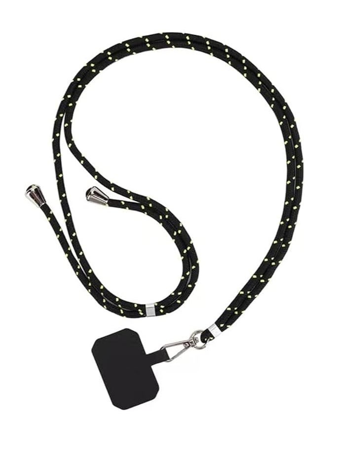 Showday Phone Lanyard, Neck Strap and Wrist Tether Key Chain Holder Universal for Phone Case (Black and Green)  - Image 1
