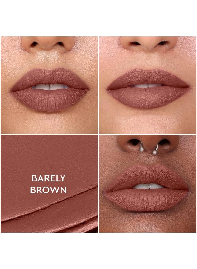 KIRO Non-Stop Airy Matte Liquid Lipstick - Barely Brown (Muted Brown), 5ml | Super-Pigmented, Long-Lasting, hydrating | Waterproof, Smudge-Proof, Lightweight | Infused with Avocado & Apricot Oil - Image 3
